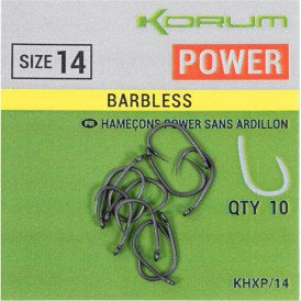 Haczyki Korum Xpert Power bezzadziorowe - roz. 8 / 10 szt.