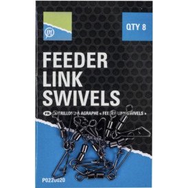Agrafki z krętlikami Preston Double Feeder Link Swivel - 8 szt.
