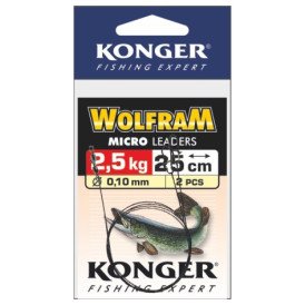 Przypon Wolframowy Konger Micro 25cm / 2,5kg czerwony - 2 szt.