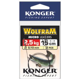 Przypon Wolframowy Konger Micro 15cm / 2,5kg czerwony - 2 szt.