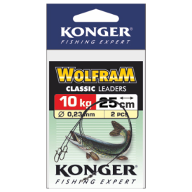 Przypon Wolframowy Konger 25cm / 10kg czerwony - 2 szt.