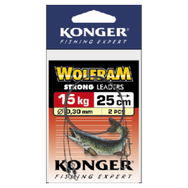 Przypon wolframowy Konger Strong 25cm / 15kg - 2 szt.