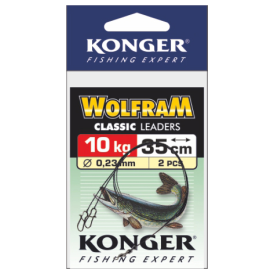 Przypon wolframowy Konger 35cm / 10kg zielony - 2 szt.