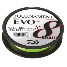 Plecionka Daiwa Tournament X8 Braid EVO+ Chartreuse 0,18mm / 135m