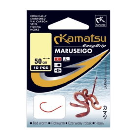 Przypony Kamatsu Maruseigo Czerwony Robak 5208 / 0,20mm / 50cm / hak 6